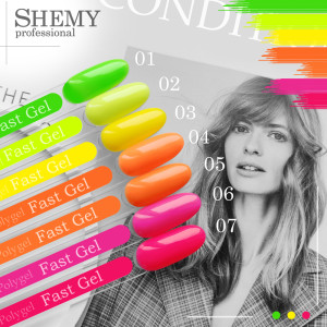 Полигель для ногтей неоновый Fast Gel Shemy Neon 06, 15 мл. . Photo 2